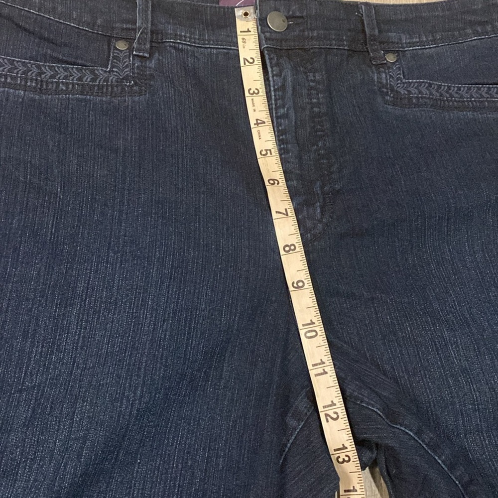 Gloria Vanderbilt Dark Wash Denim Skimmer Capri Jeans Women’s Size 16 Stretch - Picture 8 of 8